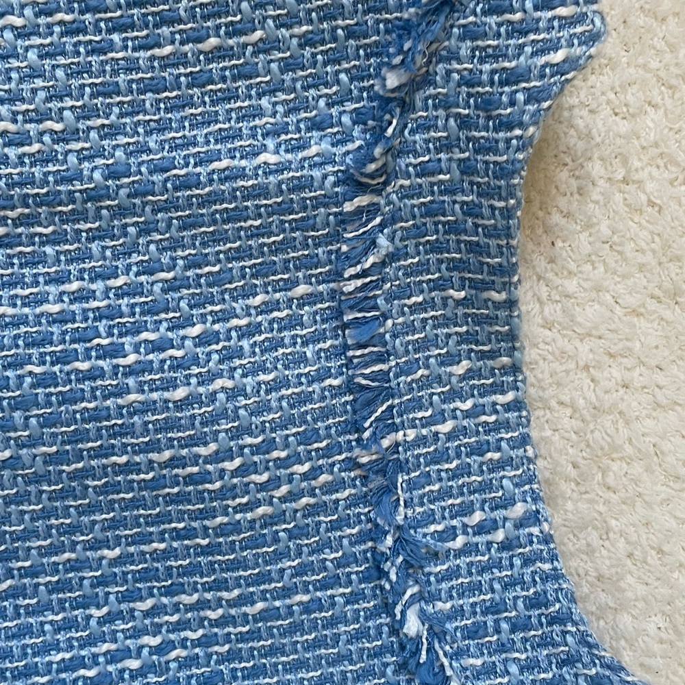 NWT LOFT Tweed Lady Jacket Blue and White XL - Picture 9 of 13